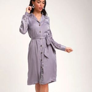 Lulu's Elise Lavender Shirt Dress, size M